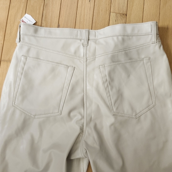 Abercrombie & Fitch Slim Straight Ultra High Rise Faux Leather Denim Jeans 34-18 - Picture 9 of 14